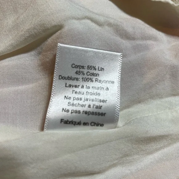 #0152 Skylar+Madison Red &White Linen Cotten Blend Spaghetti Strap Top-M - Picture 5 of 7